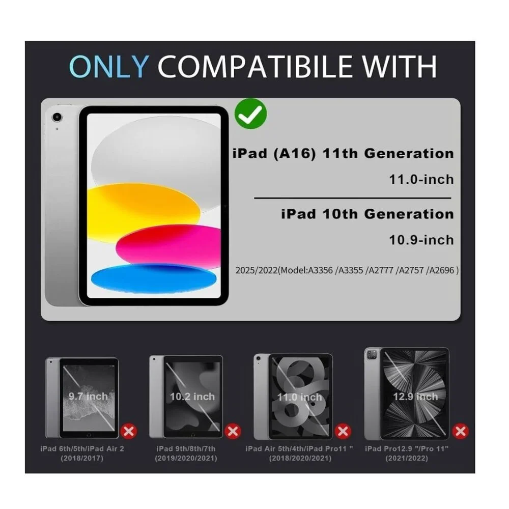 Case for iPad Air 11 inch (M2) 2024, Shockproof Protective With Hand Strap/Shoul